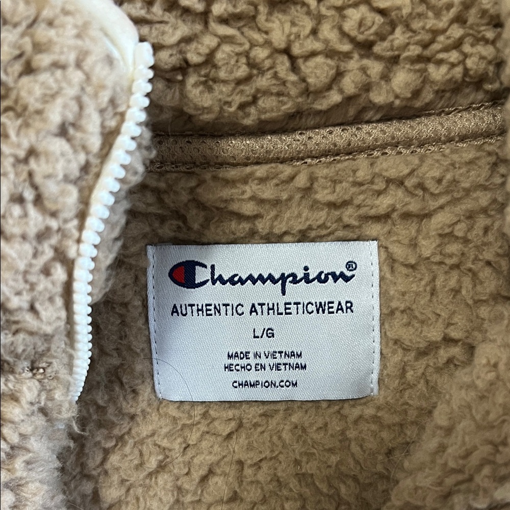 Champion Tan Sherpa Half-Zip Pullover - Picture 2 of 5